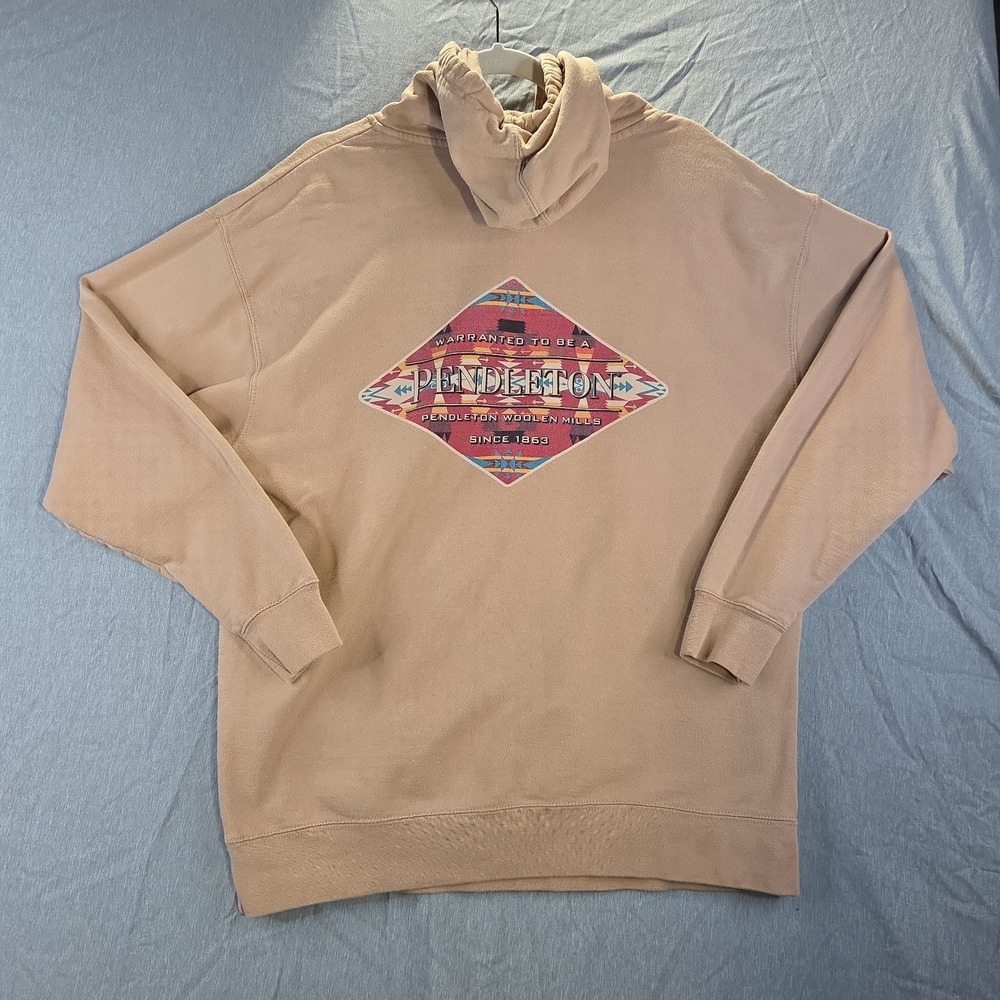 Pendleton Woolen Mills Men's Hoodie Beige Sweatshirt Pullover Graphic - Picture 2 of 8